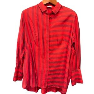 Womens, AKRIS Relaxed Blouse.  Size: 14 (XL), Color: Red